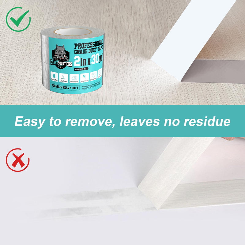 [Australia - AusPower] - CyantSolutions Duct Tape Grey Heavy Duty - 2-Pack with Super Strong Adhesion Dual Tape Heavy Duct, 2 Inch x 30 Yard Waterproof Backing, Easy to Tear by Hand 2-Pack, 2 Inch x 30 Yard 