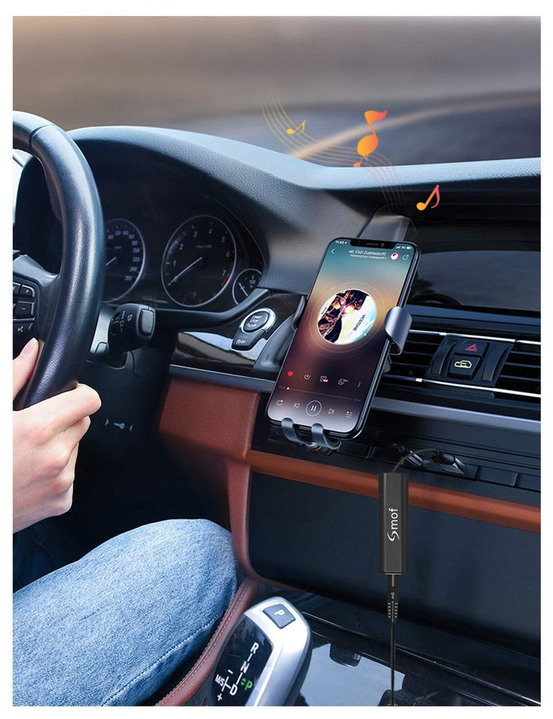 [Australia - AusPower] - Smof Ground Loop Noise Isolator for Car Audio/Home Stereo System (Eliminate The Buzzing Noise Completely) with 3.5mm Audio Cable, Black 