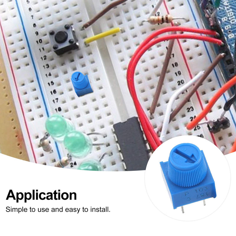 [Australia - AusPower] - Scicalife 10 Pcs 10K Ohm Breadboard Trim Potentiometer with Knob 3Pin Design Trimmer Potentiometer Assortment Kit Trimpot Trimmer Pot 