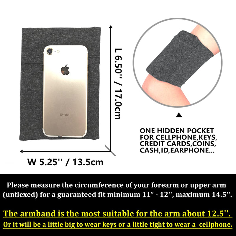 [Australia - AusPower] - Large Big Cellphone Armband Wristband Sleeve Pocket Pouch Case Band for Keys Smartphone Compatible with iPhone 6 6S 7 8 Plus X XR XS 11 Max Pro Android Samsung Galaxy Pixel Running Gym Yoga/Dark Grey Large: Armband Circumference 10.5 in Dark Grey - Large 