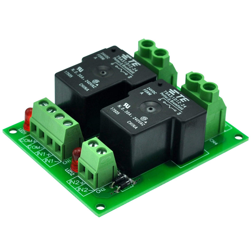 [Australia - AusPower] - CZH-Labs 24V Passive 2 SPST-NO 30Amp Power Relay Module Board. 