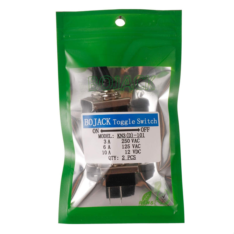 [Australia - AusPower] - BOJACK Toggle Switch SPST ON-Off 2 Terminal pin 12 VDC 10 A with Waterproof Cap for Auto Car 101(Pack of 2 Pcs)… 