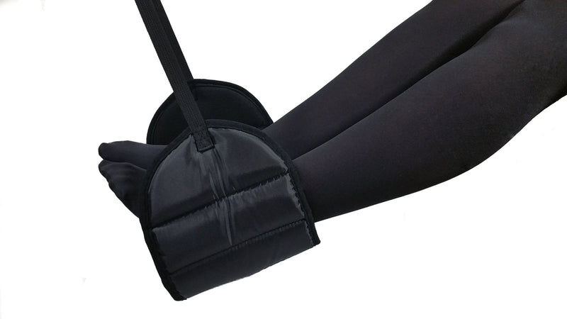 [Australia - AusPower] - Sleepy Ride - Airplane Footrest Made with Premium Memory Foam - Airplane Travel Accessories - Tested and Proven to Prevent Swelling and Soreness - Provides Relaxation and Comfort (Jet Black) 