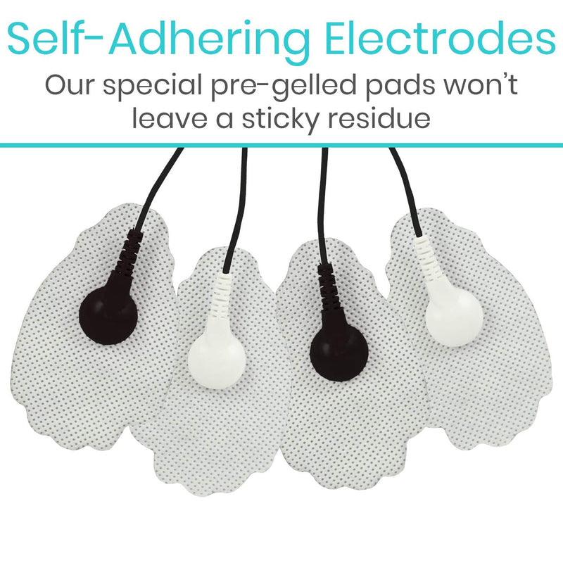[Australia - AusPower] - Vive Tens Unit Muscle Stimulator- Stim Machine with Self Sticking Electrodes Pads, Massager for Upper & Lower Back, Sciatica, Neck Pain Relief, Electric Shock Therapy for Muscles & Pain Management 