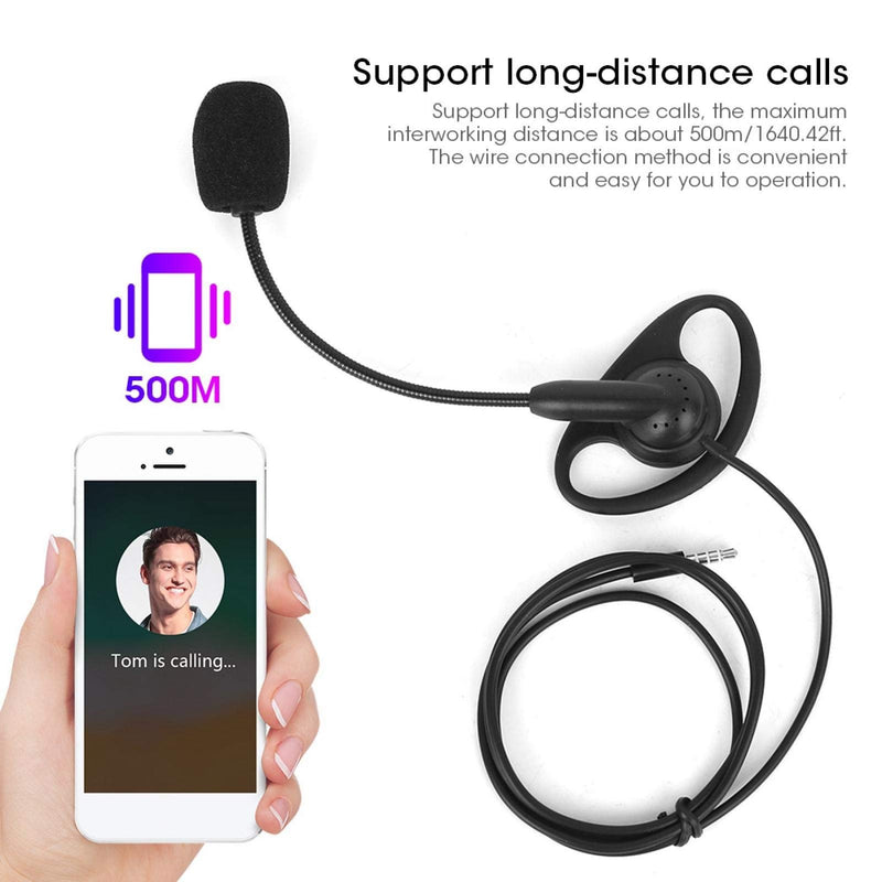 [Australia - AusPower] - Walkie Talkie Over-Head Earpiece, 3.5mm Ear Hook Two-Way Radio Earphone Bluetooth Wired Intercom Headset for V6 V4 Motorcycle 
