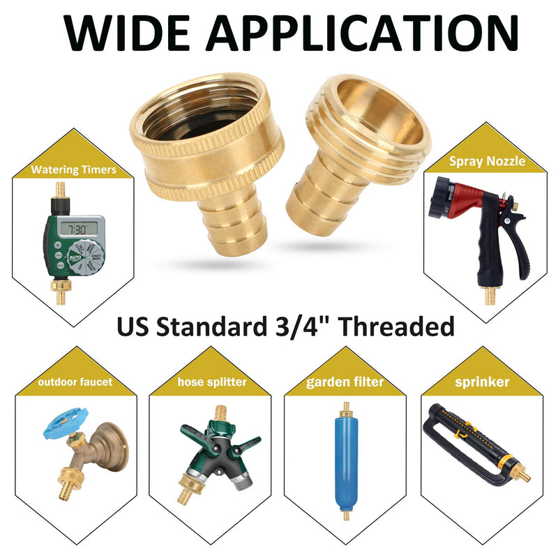 [Australia - AusPower] - STYDDI Garden Hose Repair Kit, Solid Brass Water Hose Mender Female and Male Hose Connector with Clamps, Fit Standard 1/2" Rubber Garden Hose, 4 Set For 1/2" Rubber Garden Hose 