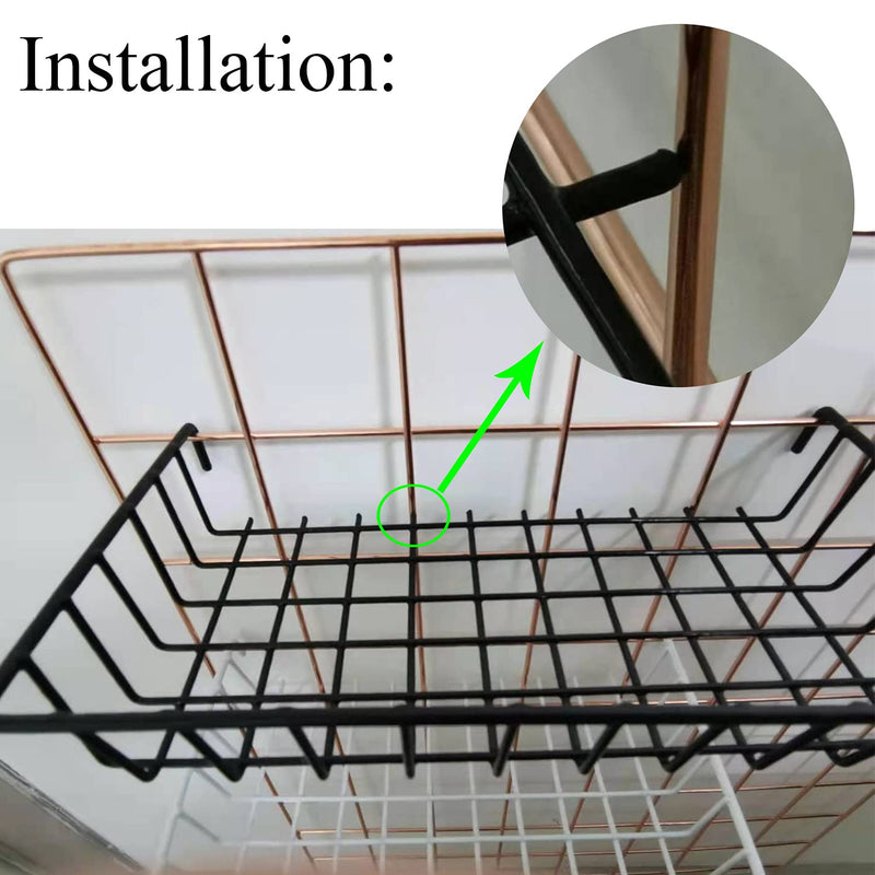 [Australia - AusPower] - GBYAN Wall Grid Accessories Wire Grid Baskets Shelf Organizer for Grid Panel Board, 2 Pack black 
