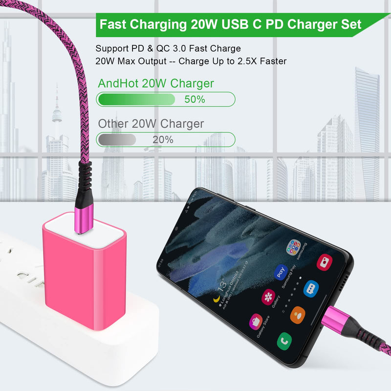 [Australia - AusPower] - 20W USB C Fast Charger Wall Plug Power Adapter for iPhone 13/13 Pro Max/13 Mini/12 11 Pro Max SE XR XS X 8, Pad Pro, Samsung Galaxy S22 S21 S20 Ultra A13 A02S A12 A32 A42, Pixel 6 Pro 5a 5 4 4a 3a 3 Rose 