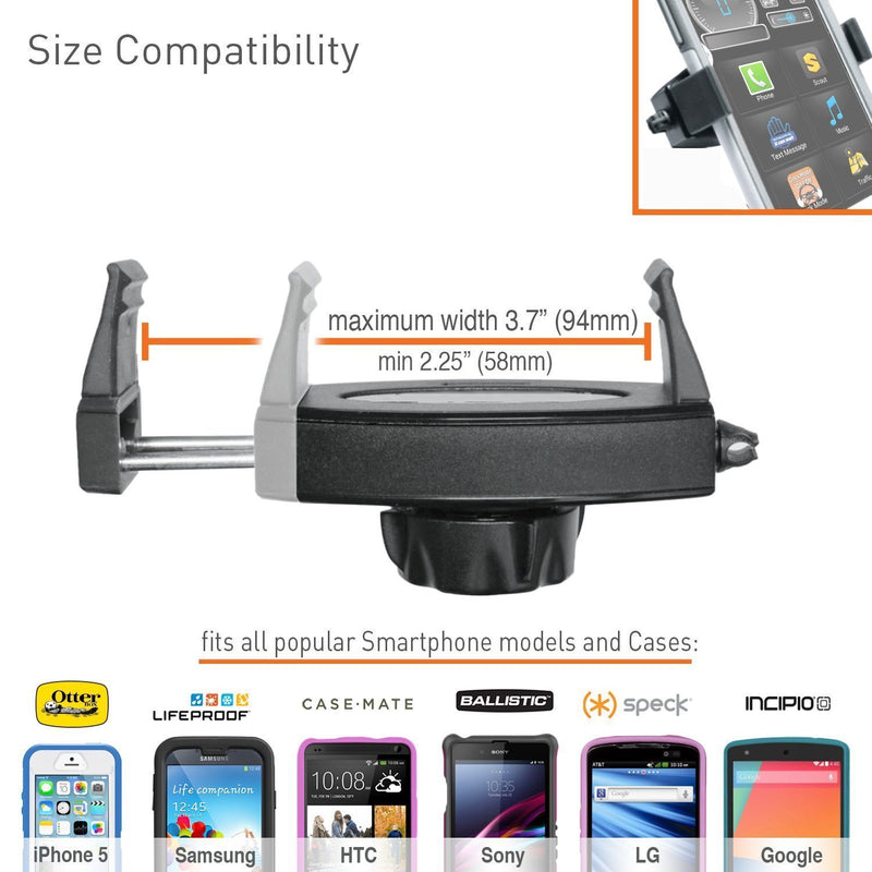 [Australia - AusPower] - ChargerCity 360° Swivel Adjust Smartphone Holder with 5/8" Tripod Microphone Stand Adapter for All Smartphone up to 3.6 inch Wide (iPhone 12 13 14 Galaxy S21 S22) 