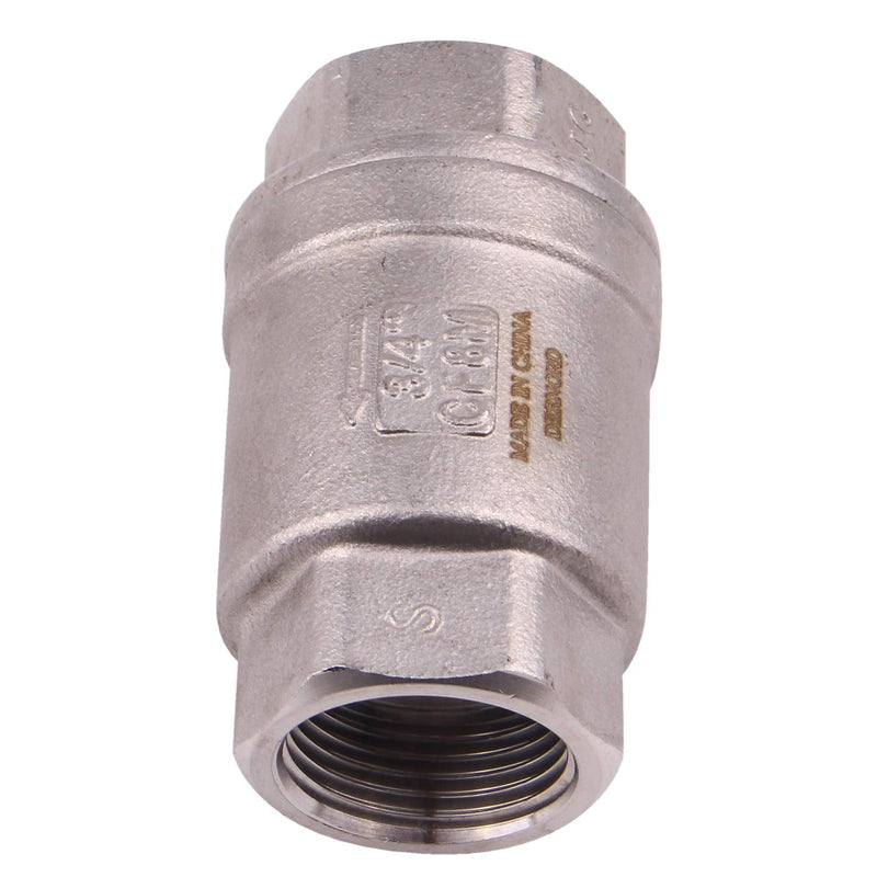 [Australia - AusPower] - DERPIPE 3/4 Inch Vertical Check Valve SUS304 Spring Loaded Check Valve in-line Low Cracking Pressure CF8M WOG 1000 0.75 Inch 