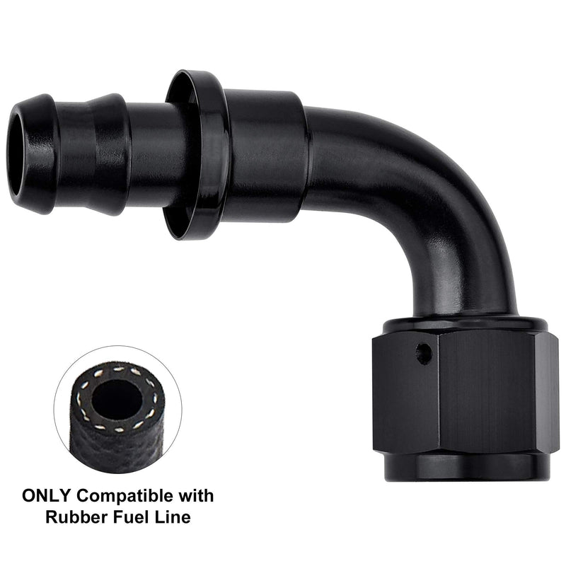 [Australia - AusPower] - EVIL ENERGY 10AN 90 Degree Push Lock Hose Fitting End Black 