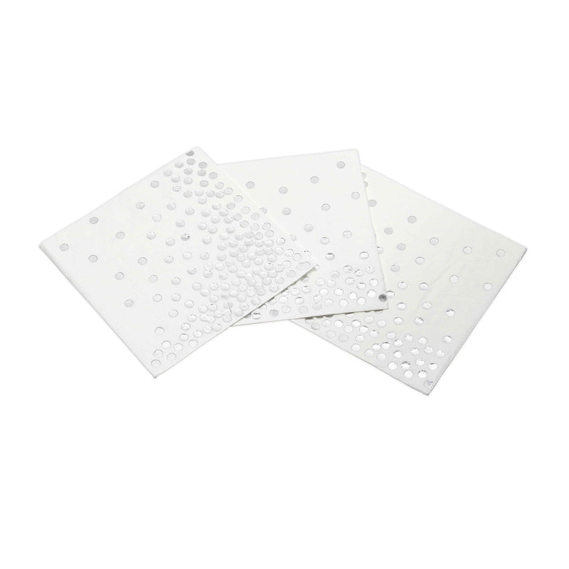 [Australia - AusPower] - Andaz Press Silver Foil Polka Dot Lunch Napkins, 6.5-inch, 50-Pack, Shiny Metallic Colored Wedding Birthday Baby Shower Party Supplies Tableware Decorations 