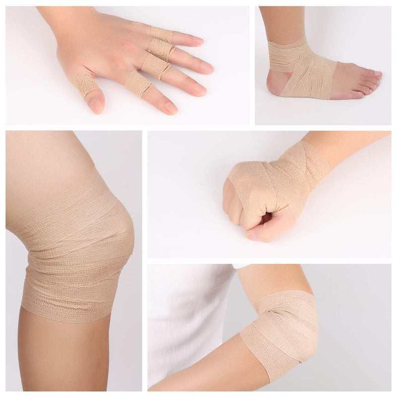 [Australia - AusPower] - Bandage Wrap 16 Pack 2”x 5 Yards Self Adherent Wrap Breathable Self Adhesive Bandage Wrap Rolls Cohesive Bandage Athletic Elastic First Aid Tape for Stretch Athletic, Ankle Sprains, Swelling, Sports Beige 2 Inch (Pack of 16) 