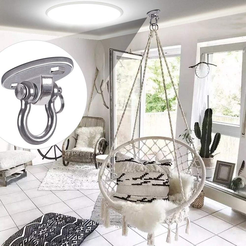 [Australia - AusPower] - BeneLabel Set of 2 Permanent Antirust Stainless Steel 304 Heavy Duty Swing Hangers, 2000LB Capacity, Yoga Hammock Chair Sandbag, Swing Sets, 180° Swing(No Screws) 