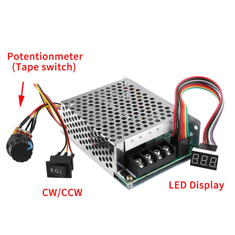 [Australia - AusPower] - DC Motor Speed Controller, DC10V-55V PWM Reversible Motor Controller Switch With Digital Display 