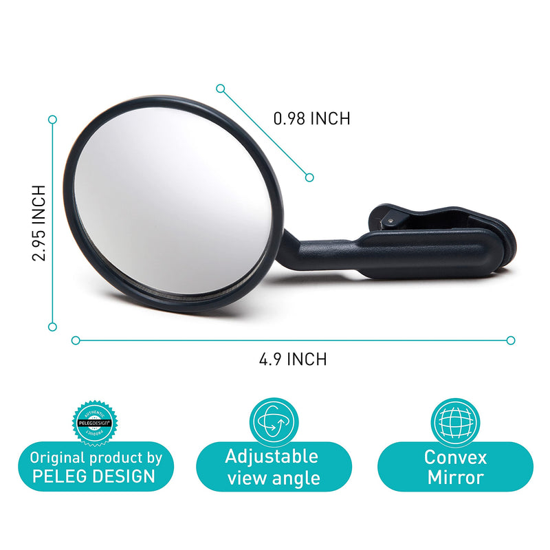 [Australia - AusPower] - Peleg Design Watch-It - Monitor Mirror - Clip On Cubicle Mirror, Computer Rear-View Mirror, Convex Mirror for Personal Safety or Security Cabinet Desk Rear-View Monitors Blind Spot Mirror 