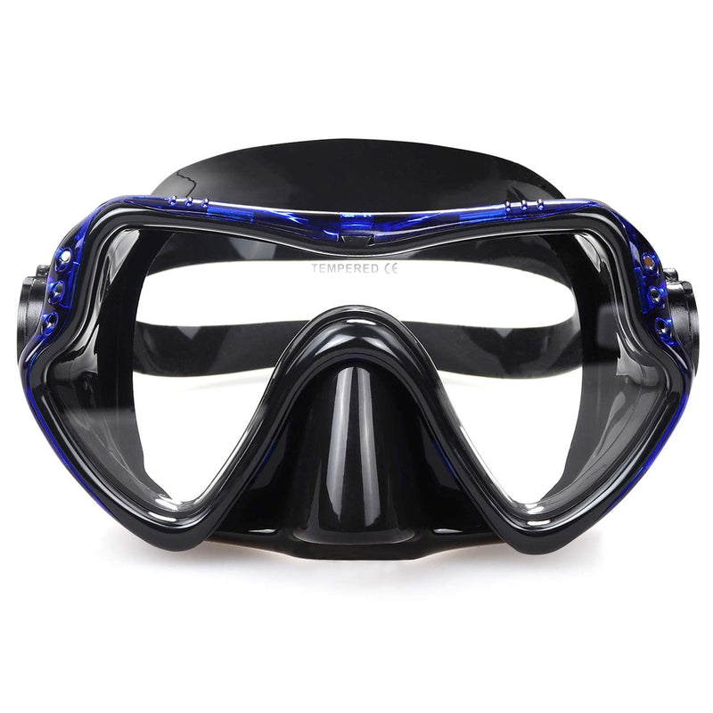 [Australia - AusPower] - EXP VISION Snorkel Diving Mask, Professional Snorkeling Mask Gear, Ultra Clear Lens with Wide View Tempered Glass Goggles,Anti Leakage Scuba Mask, Silicone Swimming Goggles Mask for Adults, 3 Color a-blue 