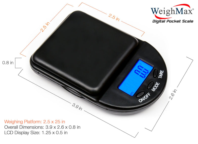 [Australia - AusPower] - Weighmax Black Digital Coin/Jewelry Pocket Scale 0.1g 