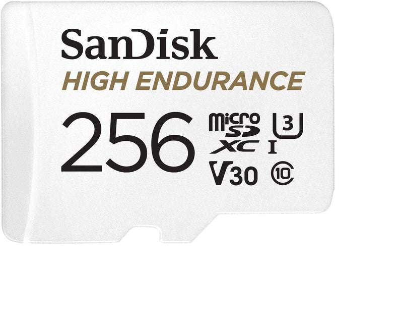 [Australia - AusPower] - SanDisk High Endurance 256GB TF Card MicroSDXC Memory Card for Dash Cams & Home Security System Video Cameras (SDSQQNR-256G-AN6IA) Class 10 Bundle with (1) Everything But Stromboli MicroSD Card Reader 