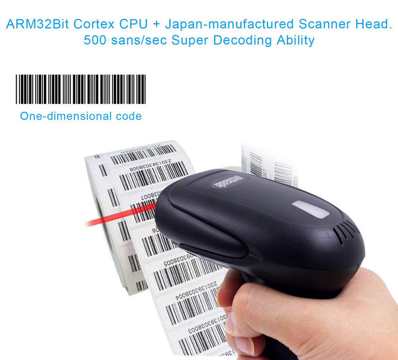 [Australia - AusPower] - USB Wireless Barcode Scanner with Stand,Symcode Barcode Scanner Wireless Versatile 2-in-1 (2.4Ghz Wireless+USB 2.0 Wired) Rechargeable Cordless 1D Barcode Reader USB Handheld Bar Code Scanner Wireless 1D Laser 