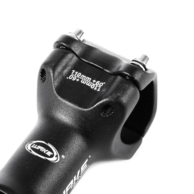 [Australia - AusPower] - Wake MTB Stem 31.8 90mm 110mm 0 60 Degree Adjustable Bike Stem Mountain Bike Stem Short Handlebar Stem for Most Bicycle, Road Bike, MTB, BMX, Cycling (Aluminum Alloy, Lightweight, Black) 31.8*110 