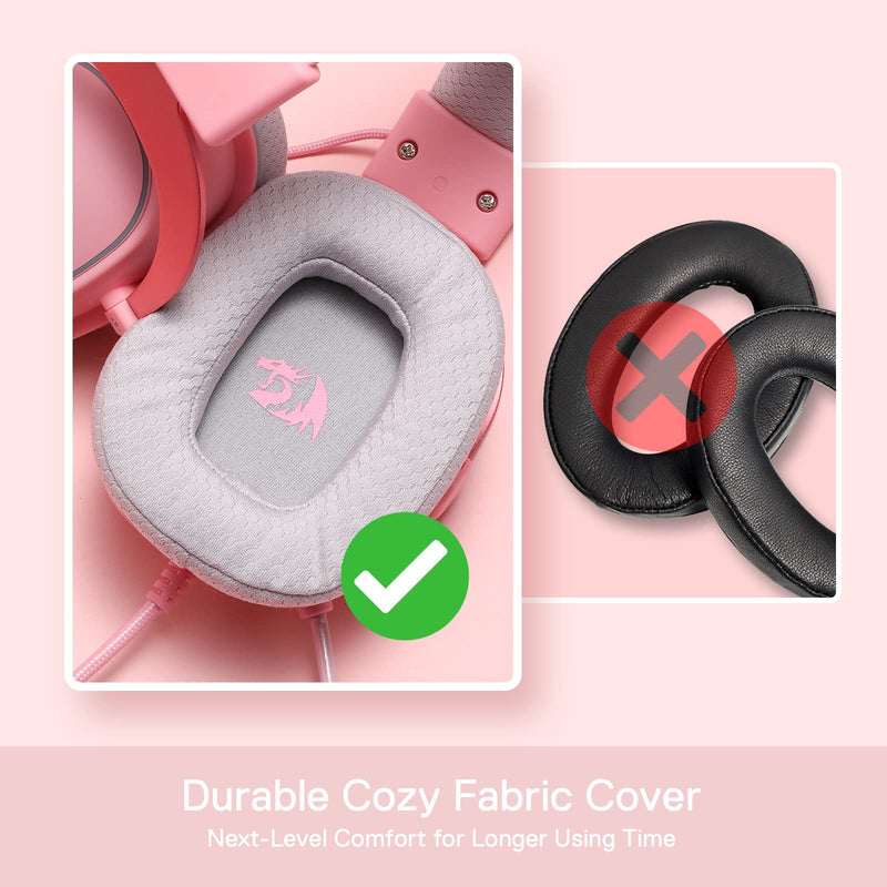 [Australia - AusPower] - Redragon H510 Zeus-X RGB Pink Wired Gaming Headset - 7.1 Surround Sound - 53MM Audio Drivers in Memory Foam Ear Pads w/Durable Fabric Cover- Multi Platforms Headphone - USB Powered for PC/PS4/NS Pink-RGB 