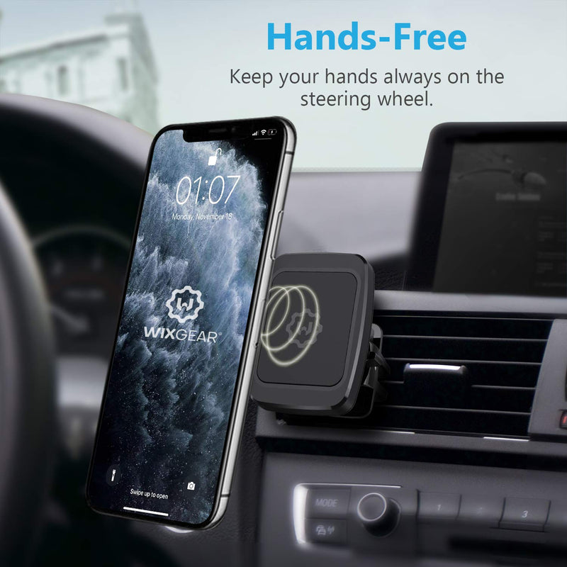 [Australia - AusPower] - Magnetic Phone Car Mount, WixGear [2 Pack] Air Vent Car Phone Mount Holder, Phone Holder for Car with Twist-Lock base, Compatible with Apple iPhone 13 Pro Max, 12 Pro, Samsung Galaxy S21, S20 and More 