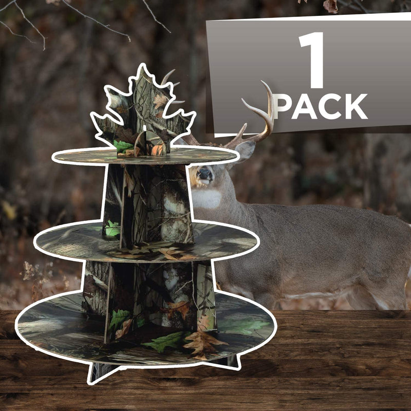 [Australia - AusPower] - Havercamp Next Camo Party Cupcake Stand | 1 Count | Great for Hunter Themed Party, Camouflage Motif, Birthday Event, Graduation Party, Father's Day Celebration 