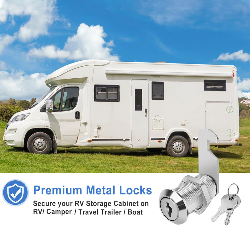 [Australia - AusPower] - Cylinnda Cabinet Lock with Keys, 1-1/8" Cam Locks keyed Alike, Cabinet Cam Lock Set for Cabinets RV Storage Locks Mailbox Tool Box Lock Replacement, Zinc Alloy (4 Pack, 1-1/8 Inch) 4 pack 