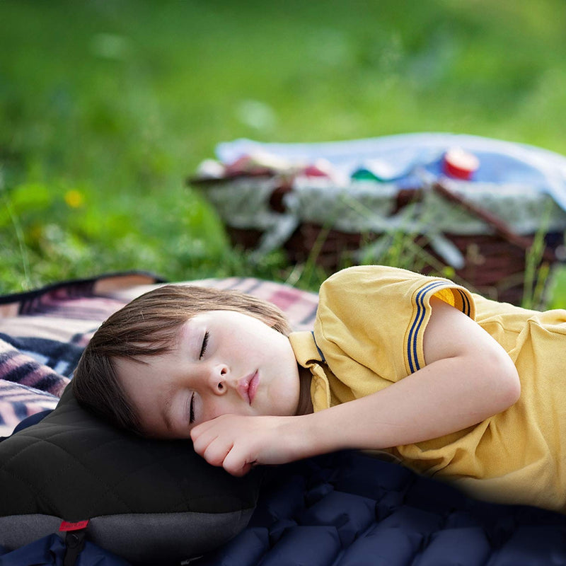 [Australia - AusPower] - Hikenture Camping Pillow with Removable Cover - Ultralight Inflatable Pillow for Neck Lumbar Support - Upgrade Backpacking Pillow - Washable Travel Air Pillows for Camping, Hiking, Backpacking Black 
