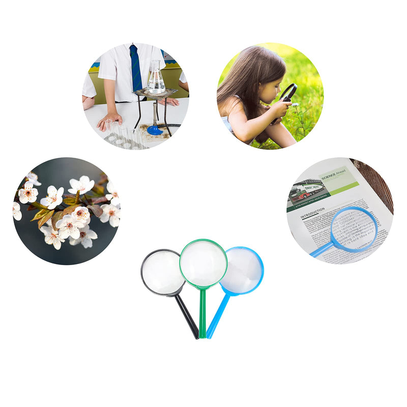 [Australia - AusPower] - Magnifying Glass Kids Plastic Magnifier 18 Pack Hand Lens Mini Handheld Magnifying Lenses for Children Science Class Outdoor Observation Party Fun Tool IRCHLYN 