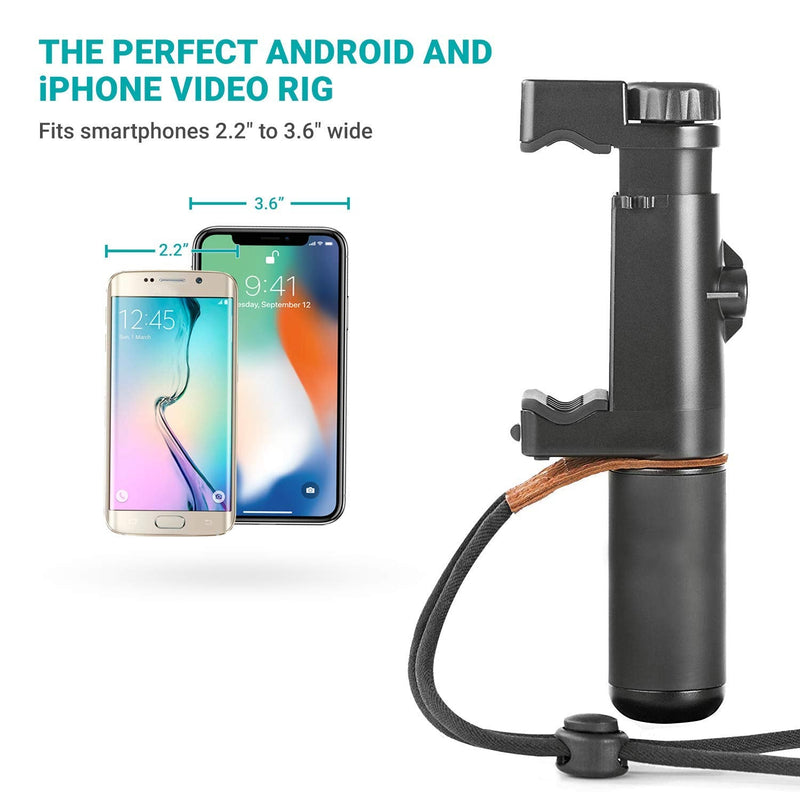 [Australia - AusPower] - Movo PR-1 Smartphone Grip Handle Rig with Wrist Strap, Tripod Mount and Cold Shoe Mount for Lights and Microphones - for iPhone, Samsung, HTC, LG, Google, Android 