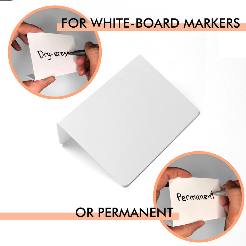 [Australia - AusPower] - 15 Pack Mini Whiteboard Signs for Dry Erase Markers - Plastic Message Board - Food Labels for Party - Table Numbers - Small White Board - Dry Erase Boards 15 L White 