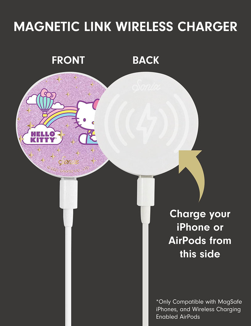 [Australia - AusPower] - Sonix x Hello Kity MagLink Wireless Charger Compatible with Apple MagSafe iPhone 13 and iPhone 12 Series, 10W Fast Wireless Charging Pad with 6.5ft Cable (USB-C), Rainbow Hello Kitty 