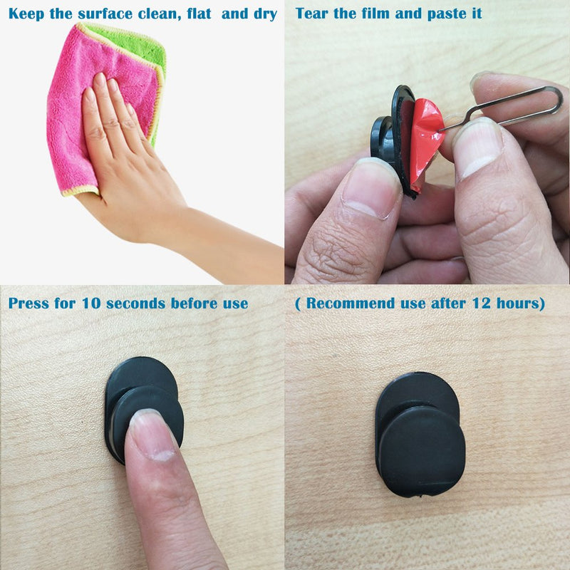 [Australia - AusPower] - Sonku 6 Piece Ring Hook Mount Accessories, Upgrade Version Phone Mount Hook for Universal Cellphone Finger Ring Holder Grip Stand - (Black) Black 