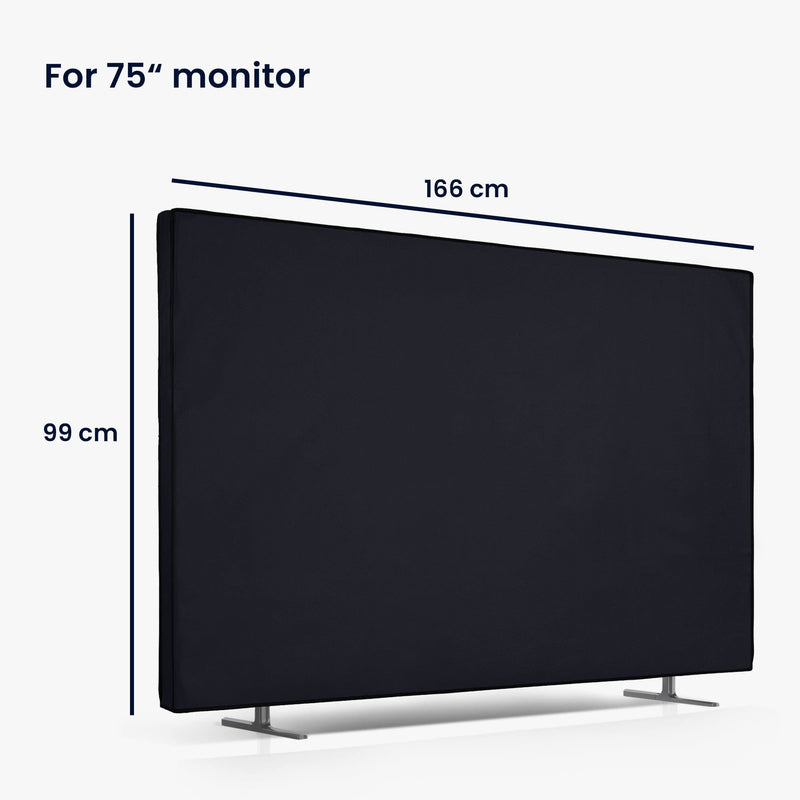 [Australia - AusPower] - kwmobile Dust Cover for 75" TV - Fabric Case TV Protector for Flat Screen TVs - Dark Blue 