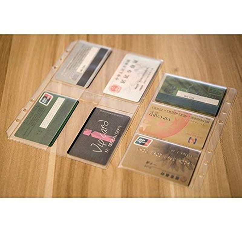 [Australia - AusPower] - LONG TAO 12 Pcs A5 6 Holes Loose Leaf Notebook Refills Filler Organizer 6 Pcs Zipper Bag and 6 Pcs Business Card Refill Page Included 
