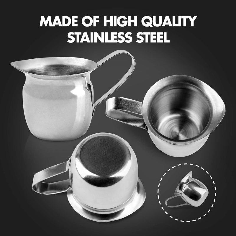 [Australia - AusPower] - [12 Pack] 3 oz Creamer Pitcher - Stainless Steel Bell Creamers, Mini Cup Container for Serving Milk, Coffee Cream, Salad Dressing, Maple Syrup, Sugar, Espresso Machine for Restaurant, Cafes, Home Used 12 