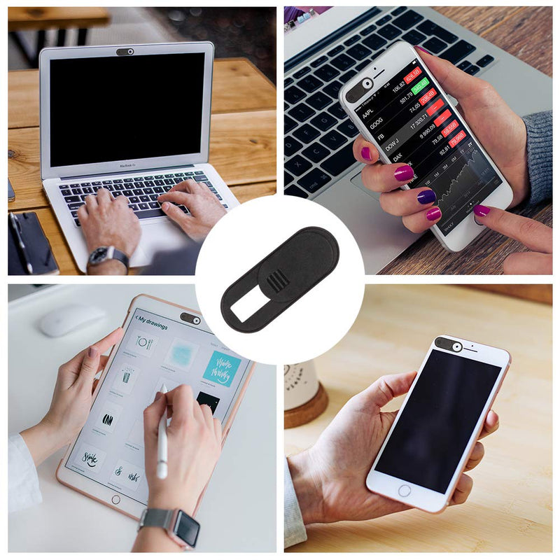 [Australia - AusPower] - Webcam Cover, Sonku 7 Pack Web Camera Bloker Compatible with Laptop, PC, MacBook, iMac, Computer, iPad, Pro, Smartphone, Ultra Thin Design Protect Your Privacy Security Digital Sliding Covers - Black 