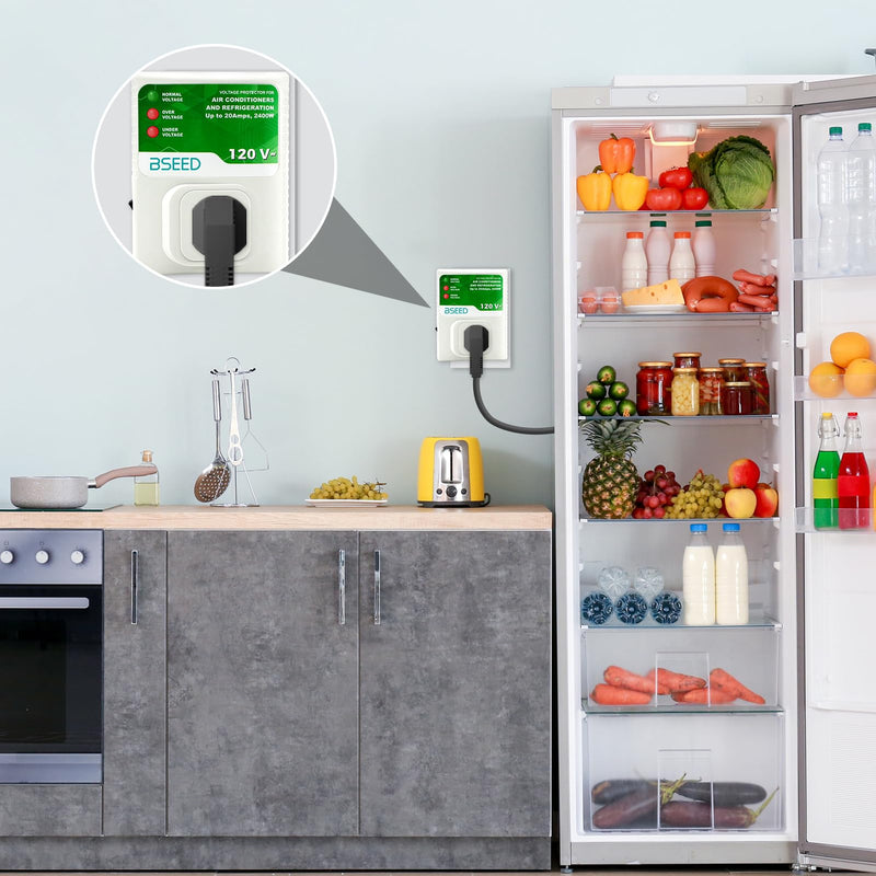 [Australia - AusPower] - BSEED Surge Protector, Surge Protector Outlet for Refrigerator, Wall Power Surge Protector Plug in for TV, Computer, Washing Machine, Freezer and Home Appliances, 120VAC, 20Amp, 2400Watts, 1 Pack N017-120V-20A-1 Pack 