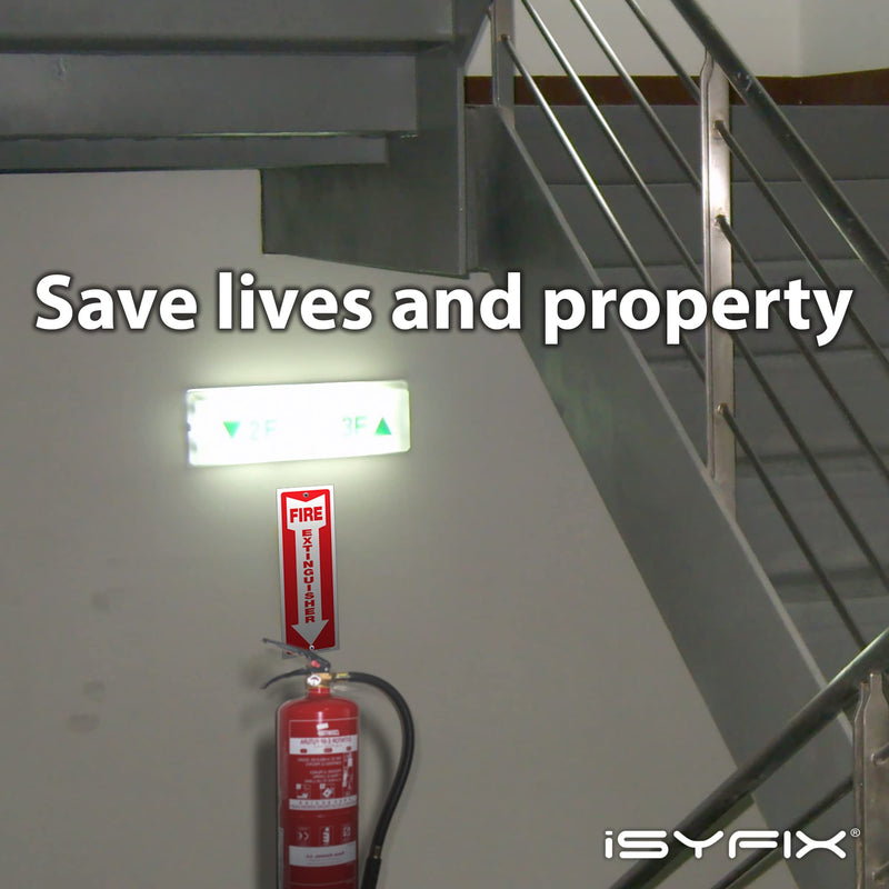 [Australia - AusPower] - iSYFIX Fire Extinguisher Signs  3 Pack 4x12 Inch  40 mil Thick Polystyrene Plastic, Laminated for Ultimate UV, Weather, Scratch, Water & Fade Resistance, Indoor & Outdoor 