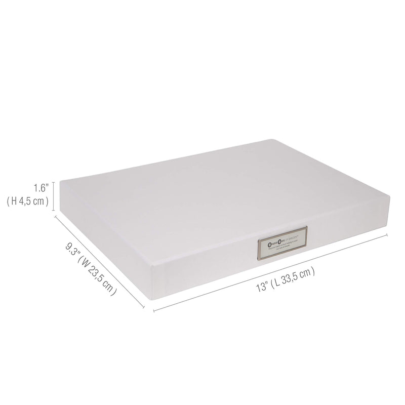 [Australia - AusPower] - Bigso Sven Fiberboard Classic Hinged Document Box, 1.8 x 13.2 x 9.3 in, White 