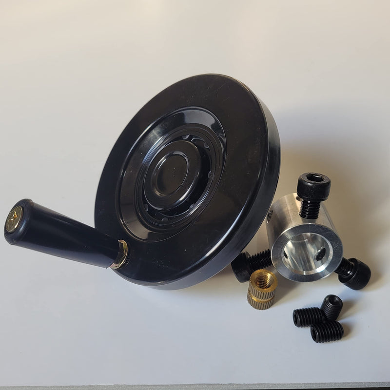 [Australia - AusPower] - The Ultimate Handwheel for 3/4 In or Less Shaft - OD. 4" with 2 Type Set Screw and Revolving Knob Handle Included Can be Used Every Machinery Parts Such as Table Saw, Milling, Lathe, Vise, Machines. 