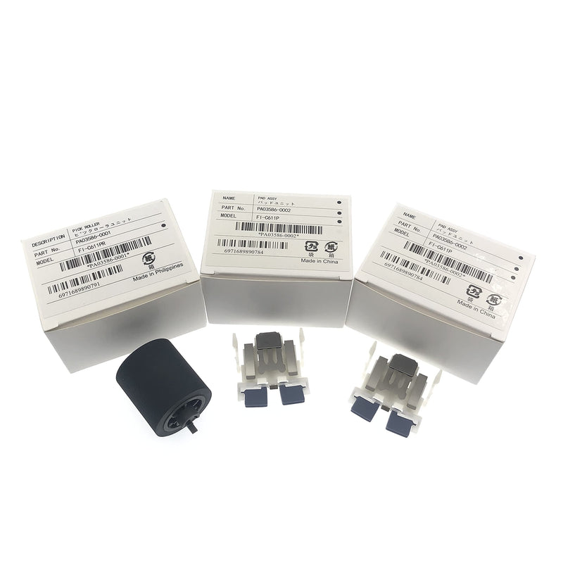 [Australia - AusPower] - OKLILI PA03586-0001 PA03586-0002 Scanner 1 X Pickup Pick Roller + 2 X Separation Pad Assembly Compatible with Fujitsu S1500 S1500M fi-6110 N1800 