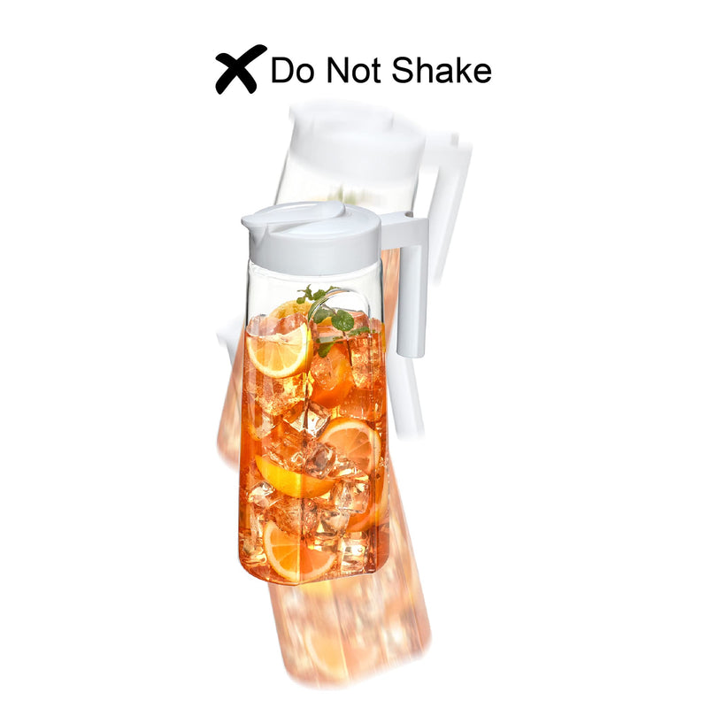 [Australia - AusPower] - Amazing Abby - Slim - Tritan Pitcher (64 oz), Unbreakable Plastic Pitcher, BPA-Free, Heat-Resistant, Dishwasher-Safe, Great for Both Iced and Hot Drinks, Indoors and Outdoors, White 