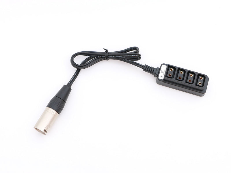 [Australia - AusPower] - Male 4pin XLR to 4 Port Female D-Tap Power Tap Hub Adapter 1.8ft Cable for Photography Power 