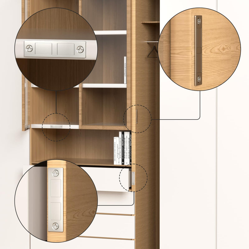 [Australia - AusPower] - Jiayi 30 Lb Cabinet Drawer Door Magnets, 2 Pack Magnetic Cabinet Door Catch Heavy Duty Kitchen Magnets Closures, Door Magnetic Catch Cupboard Double Magnets Latch for Wardrobe Closet Door Closing Sliver 