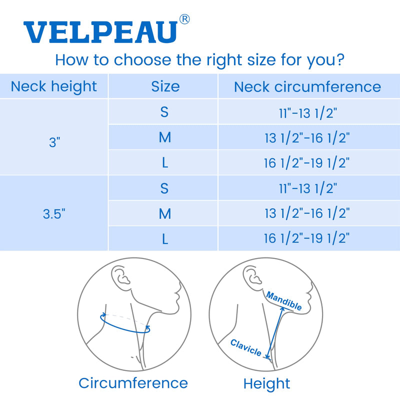 [Australia - AusPower] - VELPEAU Neck Brace for Neck Pain and Support - Soft Cervical Collar for Sleeping - Vertebrae Whiplash Wrap Aligns,Stabilizes & Relieves Pressure in Spine for Women & Men (Stabilized, Grey, Small 3.5″) 3.5 Inch (Pack of 1) S 