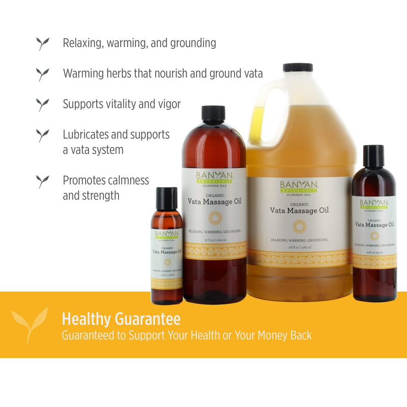 [Australia - AusPower] - Banyan Botanicals Vata Massage Oil – Organic Massage Oil with Ashwagandha, Shatavari & Passionflower ­­– Relaxing Herbal Oil for Warmth, Calm & Deep Moisture – 4oz. – Non GMO Sustainably Sourced Vegan 4 Fl Oz (Pack of 1) 