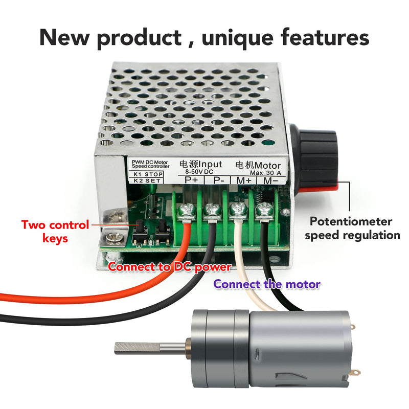 [Australia - AusPower] - RioRand 8-50V PWM DC Motor Speed Controller Switch 5A 20A 30A 